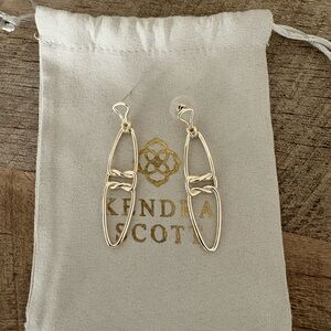 Kendra Scott Gold Open Oval Drop Earrings
